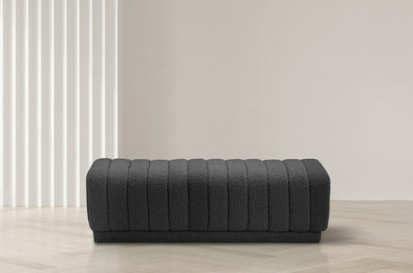 Heathrow Black Ottoman | Bench from Meridian - Luna Furniture