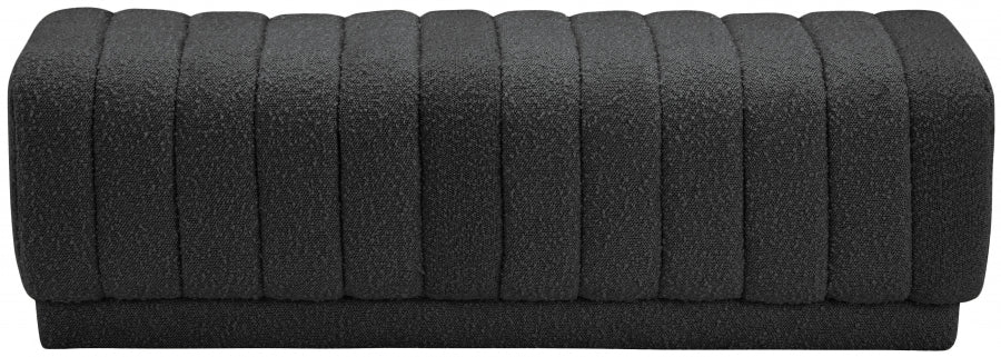 Heathrow Black Ottoman | Bench from Meridian - Luna Furniture