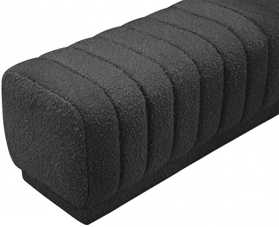 Heathrow Black Ottoman | Bench from Meridian - Luna Furniture