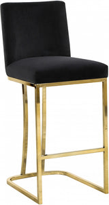 Heidi Black Velvet Counter Stool from Meridian - Luna Furniture