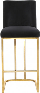 Heidi Black Velvet Counter Stool from Meridian - Luna Furniture