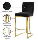 Heidi Black Velvet Counter Stool from Meridian - Luna Furniture