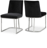 Heidi Black Velvet Dining Chair, Set of 2 from Meridian - Luna Furniture