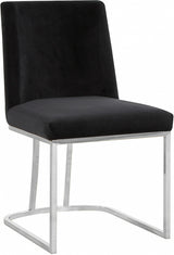 Heidi Black Velvet Dining Chair, Set of 2 from Meridian - Luna Furniture