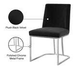 Heidi Black Velvet Dining Chair, Set of 2 from Meridian - Luna Furniture