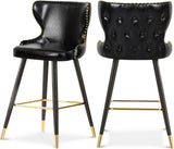 Hendrix Black Faux Leather Bar | Counter Stool, Set of 2 from Meridian - Luna Furniture