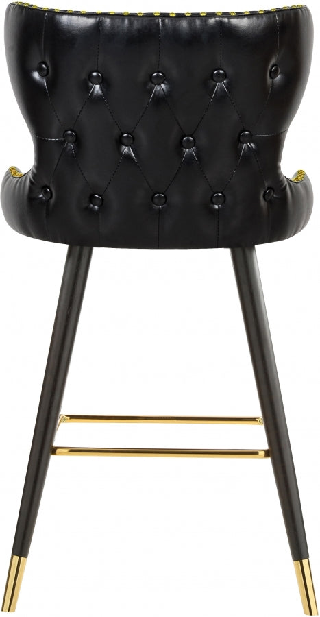 Hendrix Black Faux Leather Bar | Counter Stool, Set of 2 from Meridian - Luna Furniture