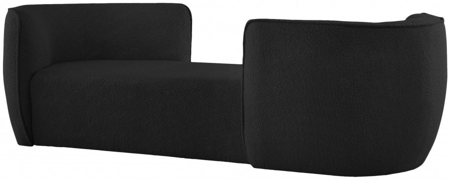 Hilton Black Boucle Fabric Chaise Lounge from Meridian - Luna Furniture