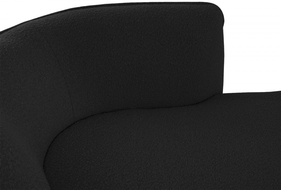 Hilton Black Boucle Fabric Chaise Lounge from Meridian - Luna Furniture