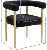 Hyatt Black Boucle Fabric Dining Chair from Meridian - Luna Furniture