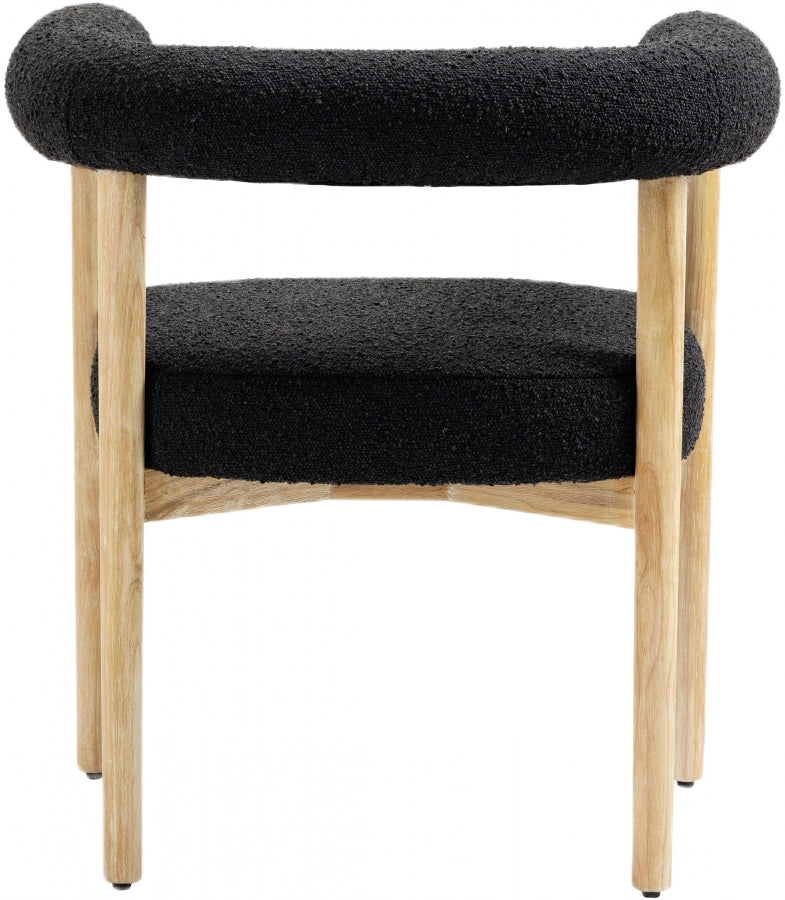 Hyatt Black Boucle Fabric Dining Chair from Meridian - Luna Furniture