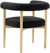 Hyatt Black Boucle Fabric Dining Chair from Meridian - Luna Furniture