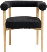 Hyatt Black Boucle Fabric Dining Chair from Meridian - Luna Furniture