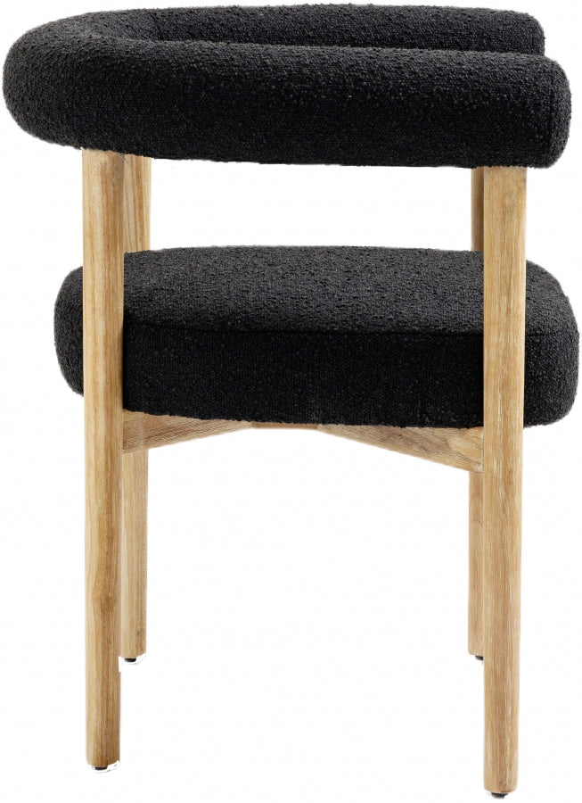 Hyatt Black Boucle Fabric Dining Chair from Meridian - Luna Furniture