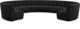 Infinity Black Boucle Fabric 10-Piece Sectional from Meridian - Luna Furniture