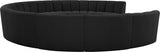 Infinity Black Boucle Fabric 10-Piece Sectional from Meridian - Luna Furniture