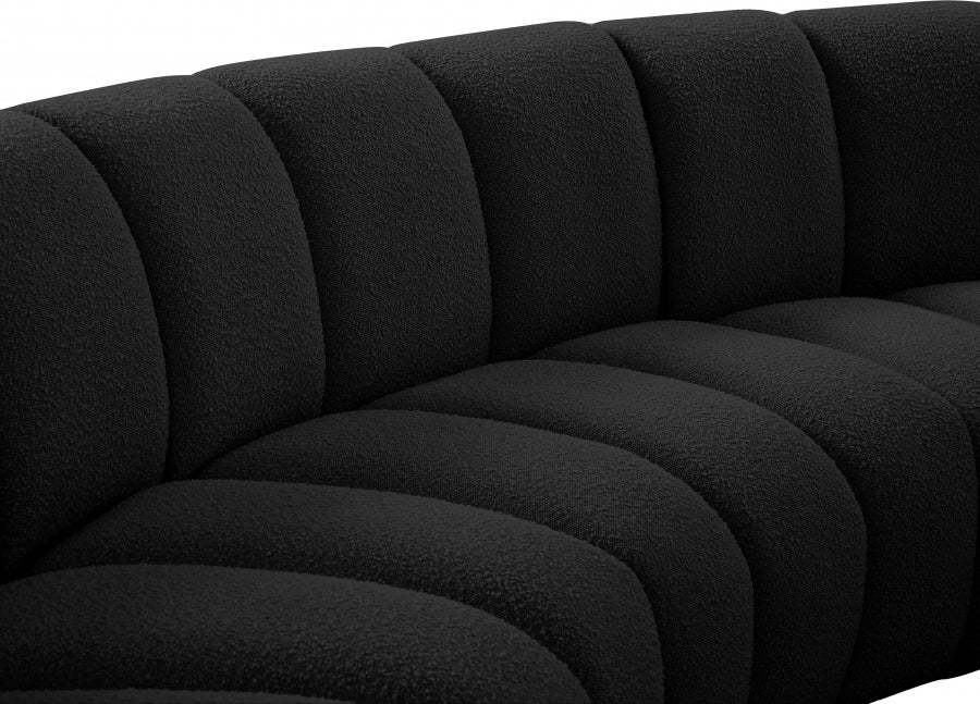 Infinity Black Boucle Fabric 10-Piece Sectional from Meridian - Luna Furniture