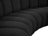 Infinity Black Boucle Fabric 10-Piece Sectional from Meridian - Luna Furniture