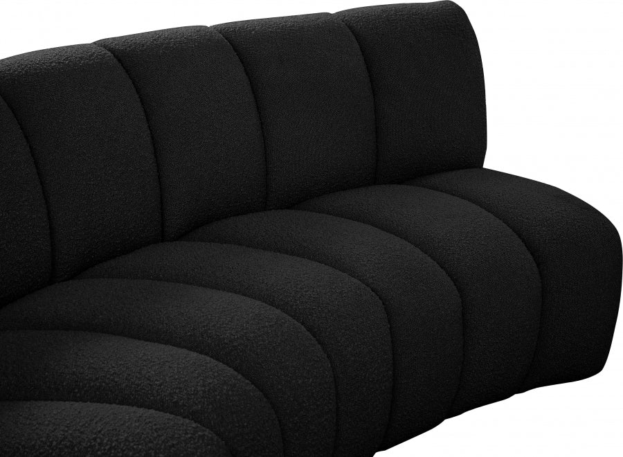 Infinity Black Boucle Fabric 10-Piece Sectional from Meridian - Luna Furniture