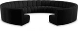 Infinity Black Boucle Fabric 11-Piece Sectional from Meridian - Luna Furniture