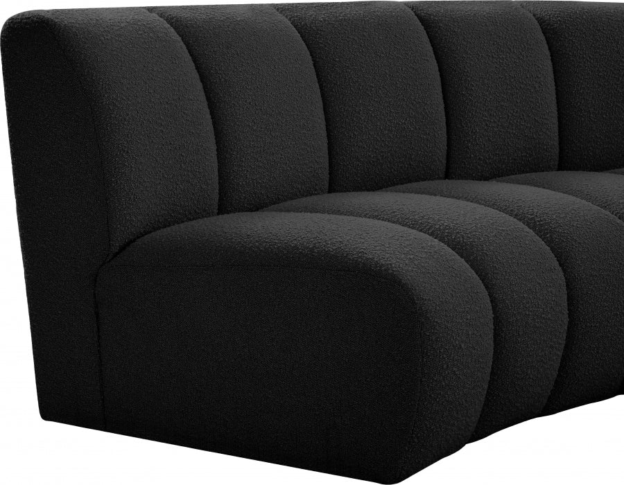 Infinity Black Boucle Fabric 11-Piece Sectional from Meridian - Luna Furniture