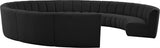 Infinity Black Boucle Fabric 11-Piece Sectional from Meridian - Luna Furniture