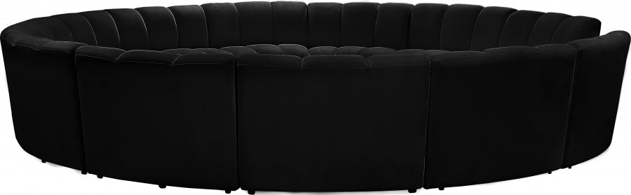 Infinity Black Modular 12pc. Sectional from Meridian - Luna Furniture