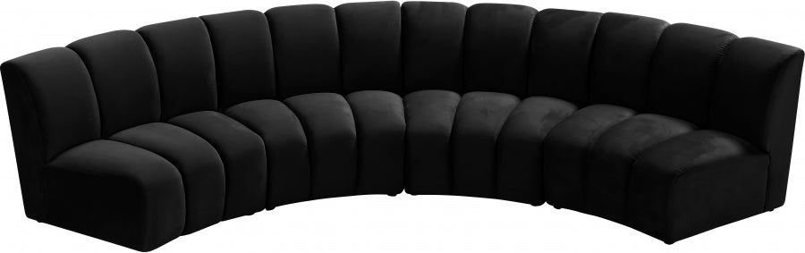 Infinity Black Modular 4-Piece Sectional from Meridian - Luna Furniture