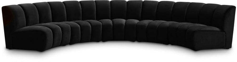 Infinity Black Modular 5-Piece Sectional from Meridian - Luna Furniture