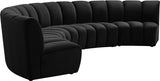 Infinity Black Modular 5-Piece Sectional from Meridian - Luna Furniture