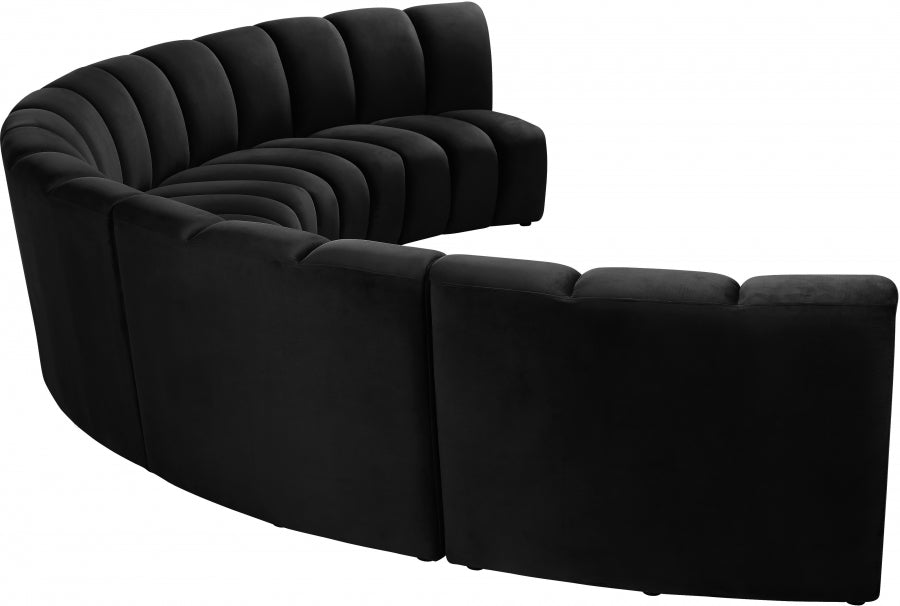 Infinity Black Modular 5-Piece Sectional from Meridian - Luna Furniture