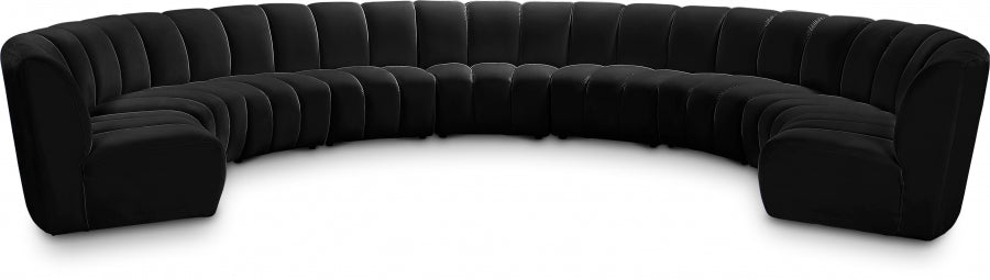 Infinity Black Modular 9pc. Sectional from Meridian - Luna Furniture