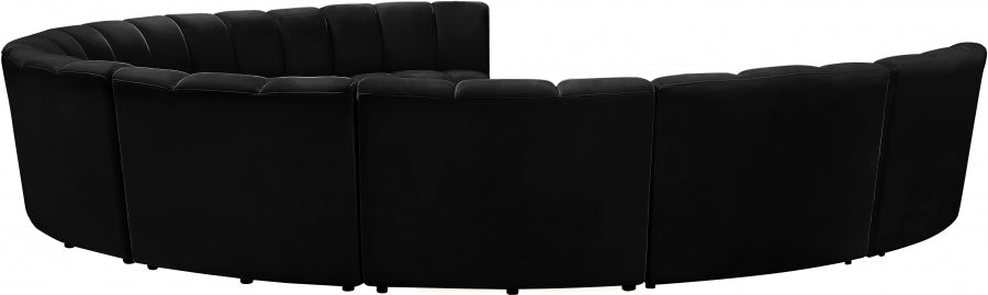 Infinity Black Modular 9pc. Sectional from Meridian - Luna Furniture