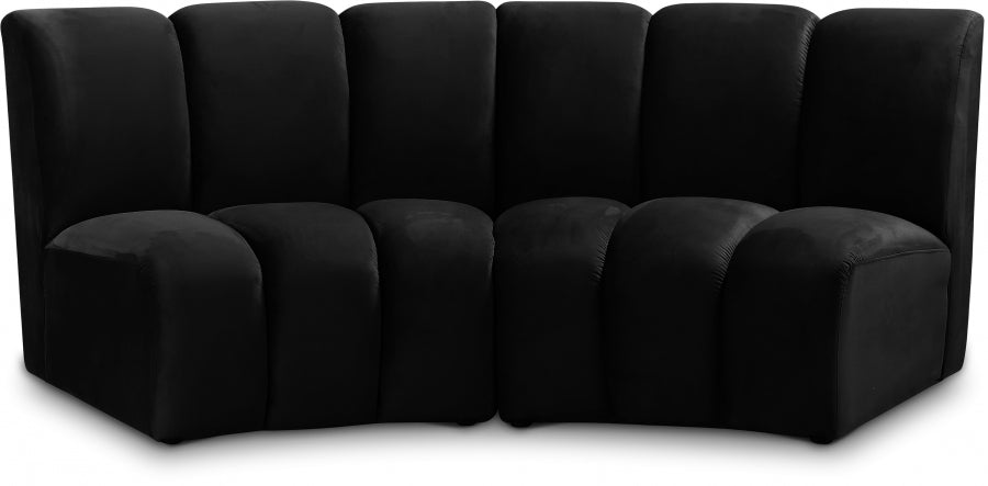 Infinity Black Modular Loveseat from Meridian - Luna Furniture