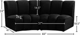 Infinity Black Modular Loveseat from Meridian - Luna Furniture