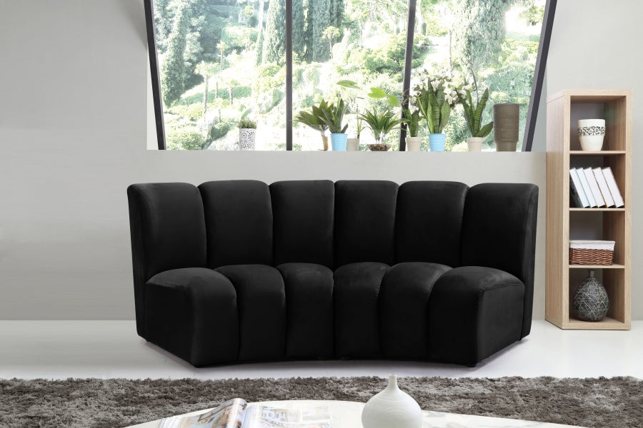 Infinity Black Modular Loveseat from Meridian - Luna Furniture