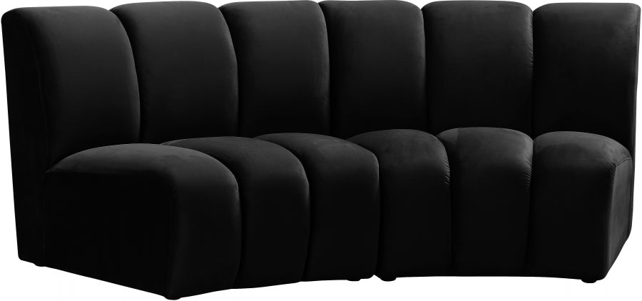 Infinity Black Modular Loveseat from Meridian - Luna Furniture