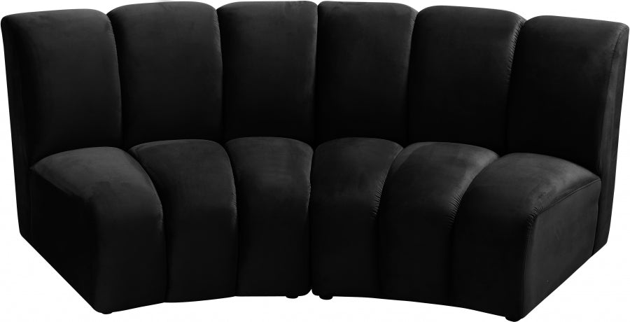 Infinity Black Modular Loveseat from Meridian - Luna Furniture