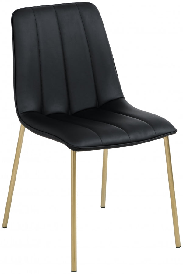 Isla Black Faux Leather Dining Chair, Set of 2 from Meridian - Luna Furniture