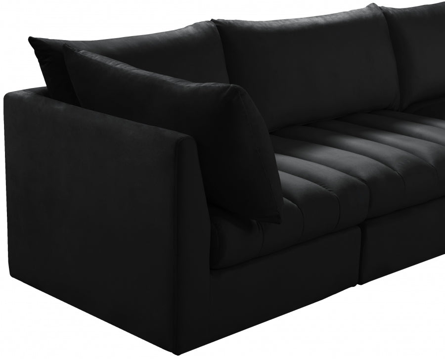 Jacob Black Velvet Modular Sectional from Meridian - Luna Furniture