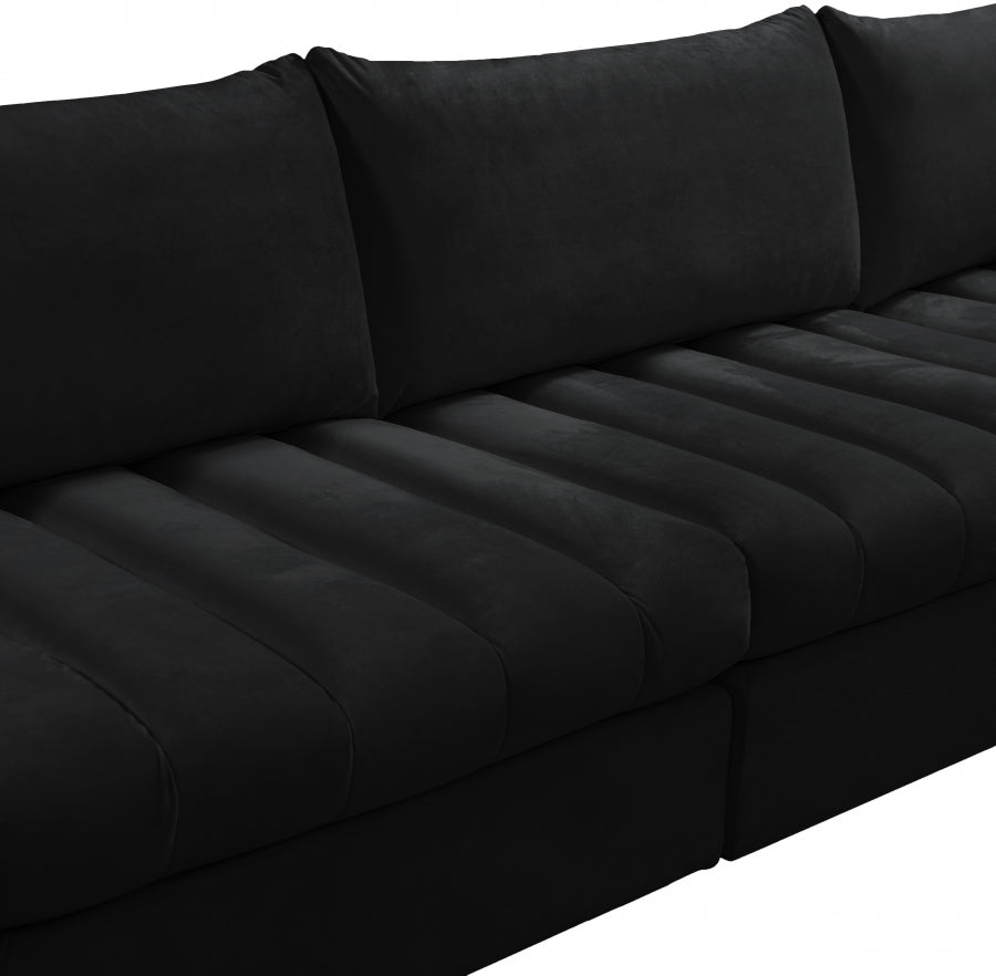 Jacob Black Velvet Modular Sectional from Meridian - Luna Furniture