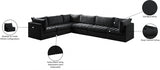 Jacob Black Velvet Modular Sectional from Meridian - Luna Furniture