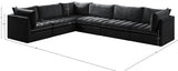 Jacob Black Velvet Modular Sectional from Meridian - Luna Furniture