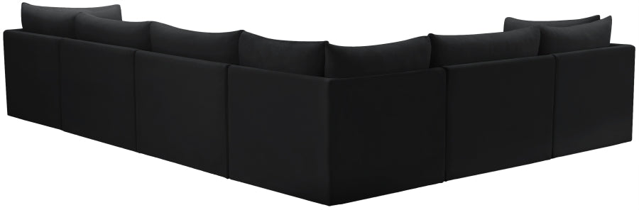 Jacob Black Velvet Modular Sectional from Meridian - Luna Furniture