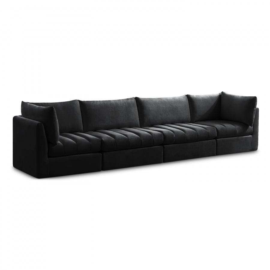 Jacob Black Velvet Modular Sofa from Meridian - Luna Furniture