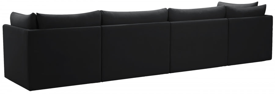 Jacob Black Velvet Modular Sofa from Meridian - Luna Furniture