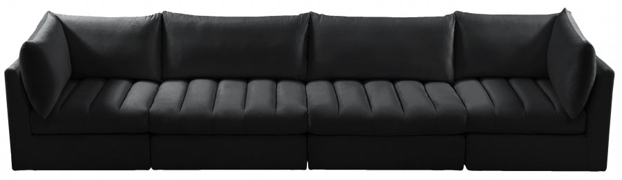 Jacob Black Velvet Modular Sofa from Meridian - Luna Furniture