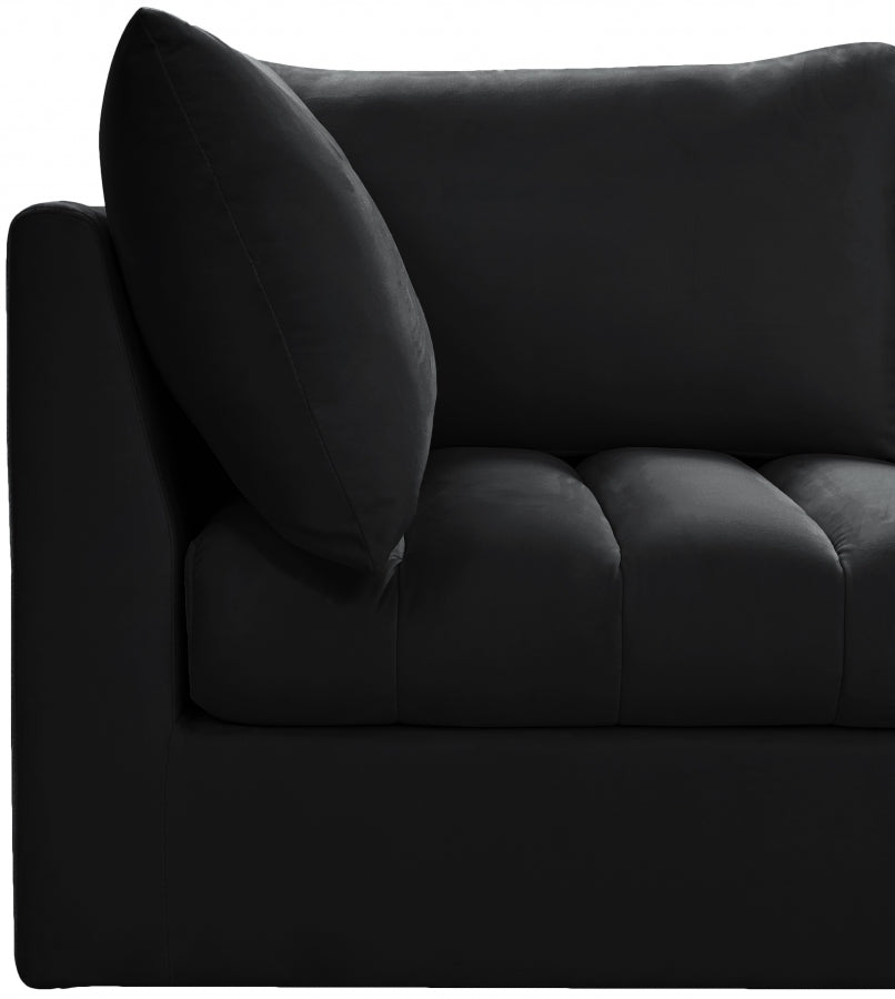 Jacob Black Velvet Modular Sofa from Meridian - Luna Furniture