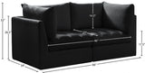 Jacob Black Velvet Modular Loveseat from Meridian - Luna Furniture