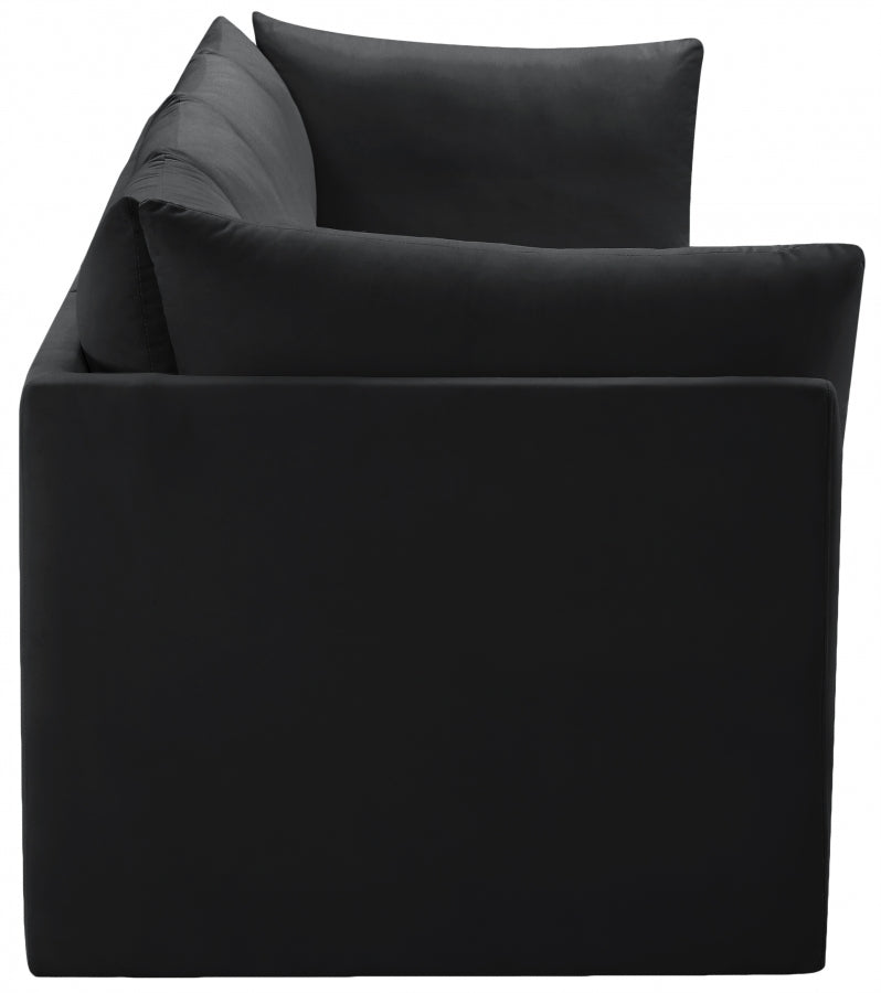 Jacob Black Velvet Modular Loveseat from Meridian - Luna Furniture